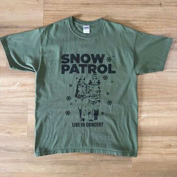Y2K Snow Patrol Official Concert Merch Green Shirt Size Large Indie Alt Rock Pop - Picture 1 of 4